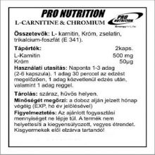 Pro Nutrition L-Carnitine & Crhomium 60 kapszula